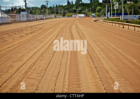 Race track for the chuckwagon race in Calgary Stampede Stock Photo