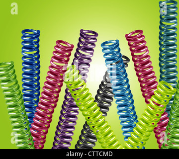 multicolored metal springs Stock Photo