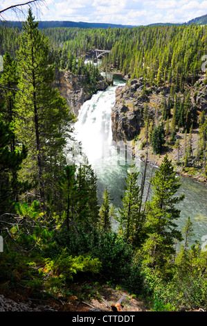Upper Falls Yellowstone River National Park Wyoming WY United States Stock Photo