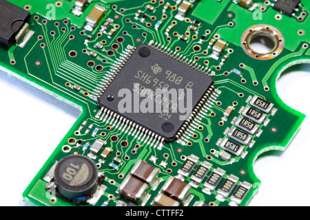Printed circuit board from Computer Hard Disc Drive Stock Photo