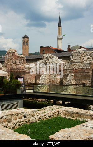 Baščaršija - Bashcharshiya the heart of old Sarajevo, the Ottoman Bazaar District of Bascarsija Bosnia and Herzegovina Stock Photo