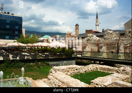 Baščaršija - Bashcharshiya the heart of old Sarajevo, the Ottoman Bazaar District of Bascarsija Bosnia and Herzegovina Stock Photo