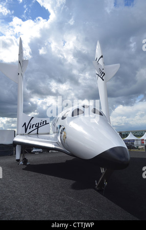 Virgin Galactic Spaceship Two replica on display at Farnborough International Airshow 2012 Stock Photo