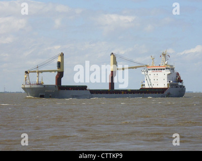 The general cargo ship '''Steffi C''' inbound on the Weser river. Stock Photo