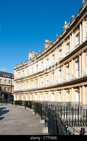 Buildings known as The Circus are an example of Georgian architecture in the city of Bath, Somerset, Stock Photo