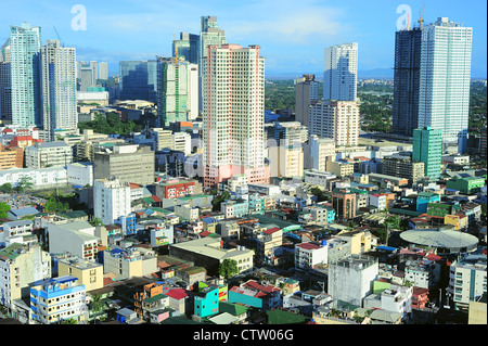 Aerial view on Makati - is one of the 17 cities that make up Metro Manila. Philippines
