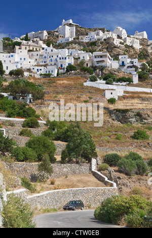 Hill top white Hora, Serifos Island, Cyclades, Greece Stock Photo