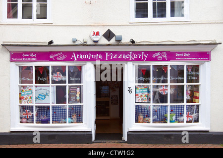 Exterior view of Araminta Fizzackerly sweet shop opposite the Roald Dahl Museum and Story Centre Stock Photo