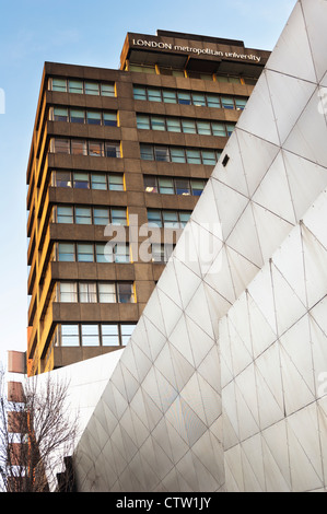 London Metropolitan University on Holloway Road in Islington with the Daniel Liebskind designed wing in the foreground. Stock Photo