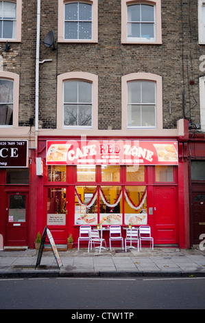 Cafe Red Zone - a local cafe in Highbury. Stock Photo