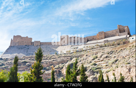 Kerak crusader castle in Kerak town, Jordan Stock Photo