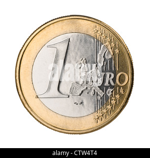 One euro coin isolated on white Stock Photo