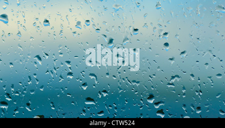 Raindrops on window glass Stock Photo