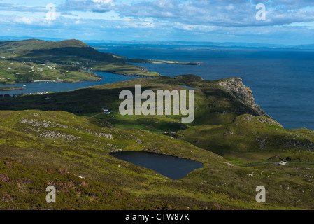 View across the bay at Slieve League cliffs, on the west coast of Donegal, Republic of Ireland. Stock Photo