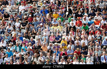 Crowd at a the London Olympics 2012 watching Usain Bolt prepare for the ...