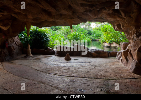 Artificial cave near the entrance of Sentosa World Resorts, Singapore. Stock Photo