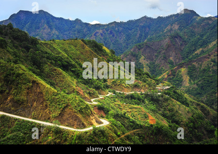 Road in Cordillera Mountains, Luzon, Philippines Stock Photo