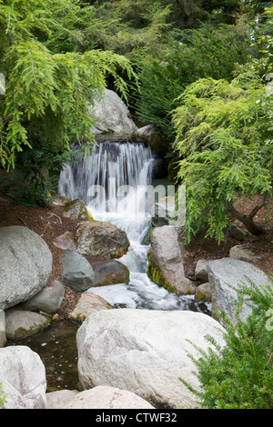 Waterfall at Dow Gardens, Midland, Michgan Stock Photo