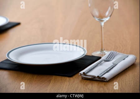 Single place setting.Table setting, restaurant. Stock Photo