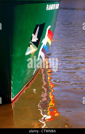 Greenpeace ship 'Rainbow Warrior III' in Puerto Madero,  Buenos Aires, celebrating 25 years of greenpeace in Argentina Stock Photo