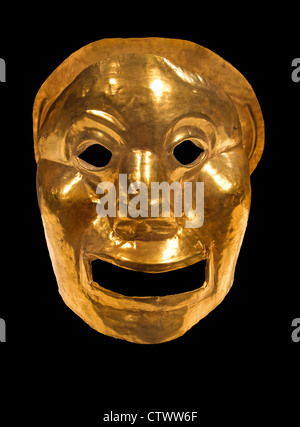 A Pre-Columbian gold funerary mask from the Calima-Ilama culture of ...