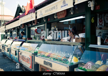 Food stall Ortakoy Bosphorus Istanbul Turkey Stock Photo