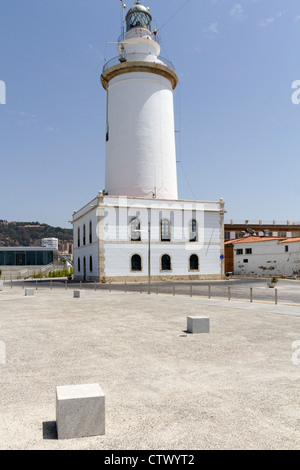 The lighthouse in the Port of Malaga Spain Stock Photo