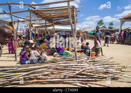 Market of Itampolo in the deep south of Madagascar Stock Photo