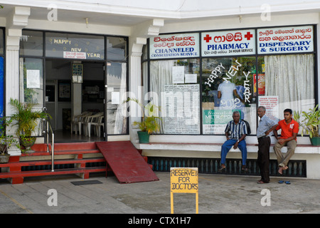 Clinic and pharmacy in Ambalangoda, Sri Lanka Stock Photo