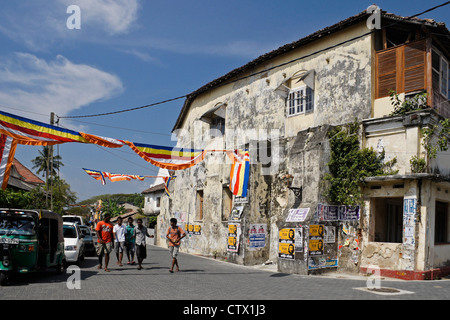 Street scene and architecture within historic Galle Fort, Galle, Sri Lanka Stock Photo