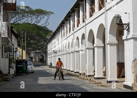 Street scene and architecture within historic Galle Fort, Galle, Sri Lanka Stock Photo