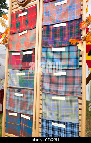 A variety of tartans on display at the 66th Annual Pacific Northwest Scottish Highland Games and Clan Gathering Stock Photo