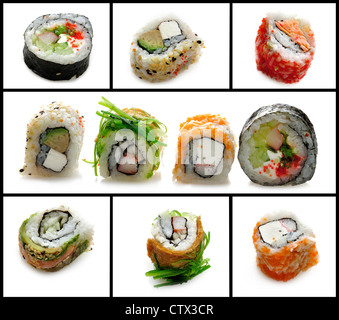 japanese food collage on the background Stock Photo - Alamy