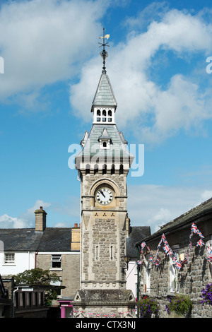 Hay on Wye clock tower, Powys, Wales. Stock Photo