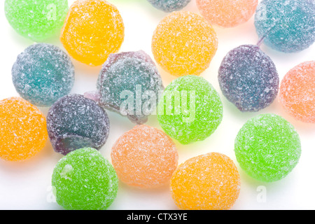 Fruit flavored gum drops background. Stock Photo