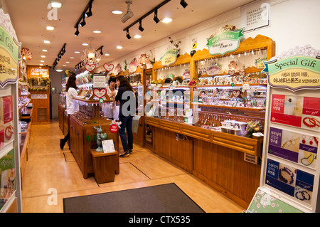 Interior of fashion accessory shop in Myeongdong, Seoul, Kore Stock Photo