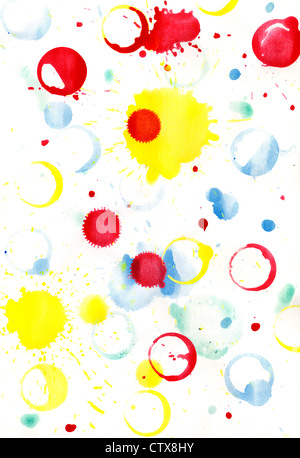 The background of the blobs, spray, prints. Traces of a paint of different colours Stock Photo