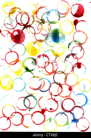 The background of the blobs, spray, prints. Traces of a paint of different colours Stock Photo