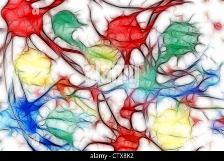 Abstract color background. Multi-colored spots with small lines Stock Photo