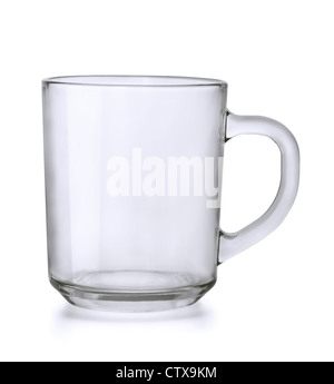 Empty glass tea mug isolated on white Stock Photo