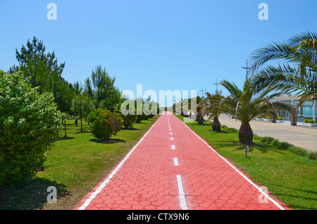 Running track in waterfront park, Batumi city Stock Photo