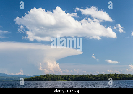 Cumulonimbus clouds over Lake Umbagog, New Hampshire, USA Stock Photo