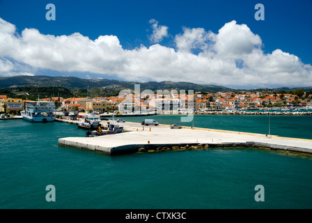 Lixouri harbour and town, Paliki Peninsula, Kefalonia, Ionian Islands, Greece. Stock Photo