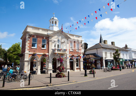Christchurch Town Hall on the high street, Christchurch, Dorset popular retirement town on the south coast of England, UK Stock Photo