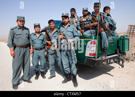 Afghan national Police officer on duty in Kunduz, Afghanistan. Stock Photo