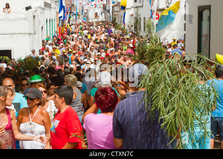Photos from the Bajada de La Rama festival in Agaete and Puerto de las Nieves in Gran Canaria. Stock Photo