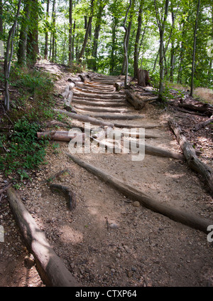 Hiking Trail on the Hill in the Mountains in the Mist Stock Photo - Alamy