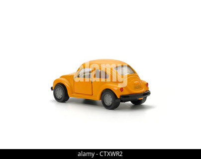yellow model car on white background Stock Photo
