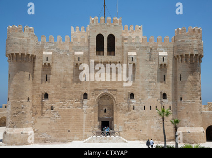 exterior, Citadel or Fort of Qaitbay, Alexandria, Egypt. Stock Photo