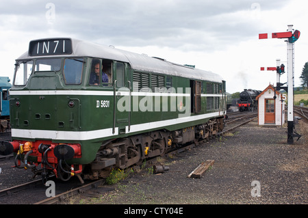 Vintage Diesel class 31 (D 5631) locomotive, Weybourne, North Norfolk, UK. Stock Photo